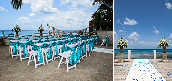 Ceremony set up on beachfront deck at The Beach House Barbados
