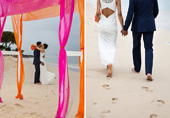 small intimate wedding on adjacent beach by the Beach House Restaurant